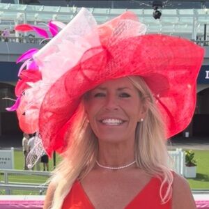 Vibrant Red and Pink Women's Hat